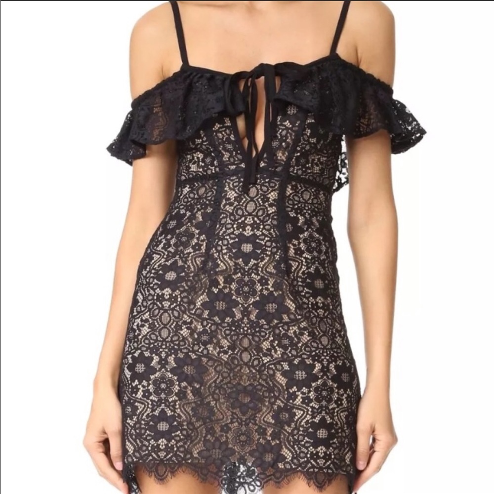 For Love and Lemons Black Lace Dress